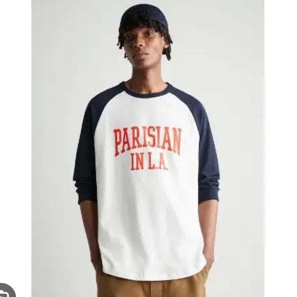 Zara Other - Zara Men’s Parisian in LA Raglan Tee Small Navy White